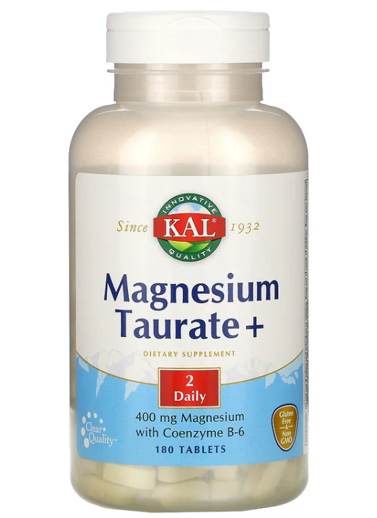 KAL, Magnesium Taurate +, 400 mg, 180 Tablets