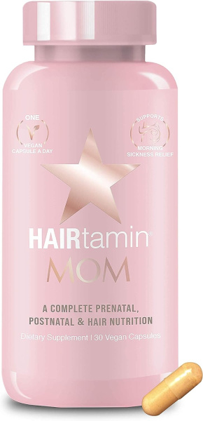 HAIRtamin MOM  Prenatal & Postnatal мультивитамины и витамины для волос и пробиотики   One-a-Day  30 caps