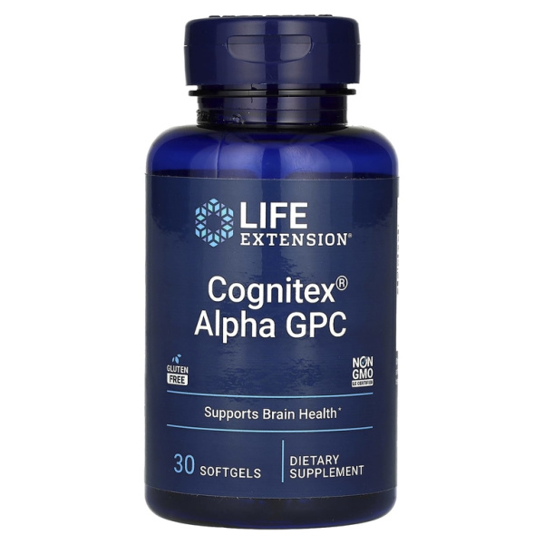 Life Extension, Cognitex Alpha GPC, 30 мягких желатиновых капсул